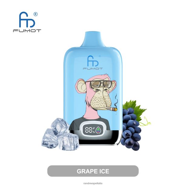 ghiaccio d'uva Fumot Original RandM Digital Box Dispositivo di vaporizzazione con batteria 12000 e display a liquido X0ZJZ3 - RandM tornado Italia