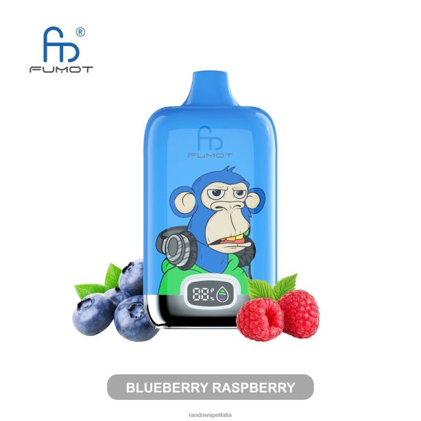 lampone mirtillo Fumot Original RandM Digital Box Dispositivo di vaporizzazione con batteria 12000 e display a liquido X0ZJZ4 - RandM vape Italia