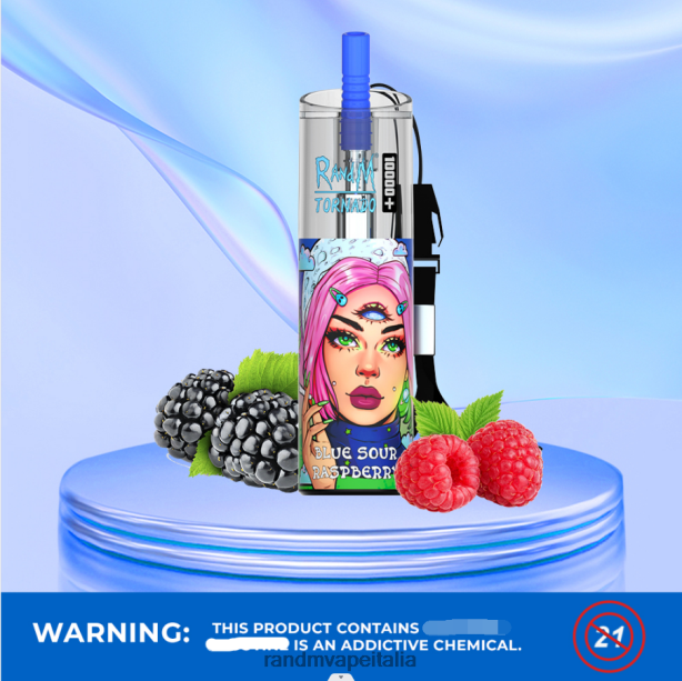 lampone blu acido RandM Tornado Dispositivo di vaporizzazione per il controllo del flusso d\'aria da 10000 plus 1 pz X0ZJZ83 - RandM tornado Italia