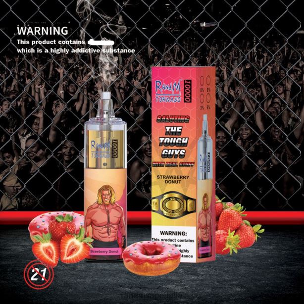 ciambella alle fragole RandM Tornado Dispositivo di vaporizzazione per il controllo del flusso d'aria 10000 1pz X0ZJZ107 - RandM vape Milano