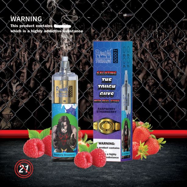 fragola lampone RandM Tornado Dispositivo di vaporizzazione per il controllo del flusso d'aria 10000 1pz X0ZJZ102 - RandM shop vape