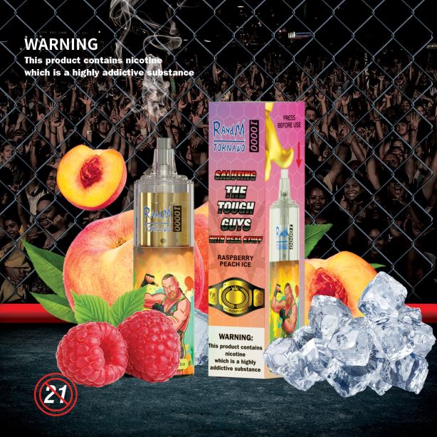 ghiaccio al lampone e pesca RandM Tornado Dispositivo di vaporizzazione per il controllo del flusso d'aria 10000 1pz X0ZJZ119 - RandM tornado shop