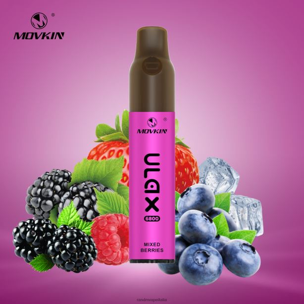 Frutti di bosco RandM Movkin Ulax Dispositivo Vape Pod monouso ricaricabile 6800 (bobina in ceramica). X0ZJZ64 - RandM vape Italia