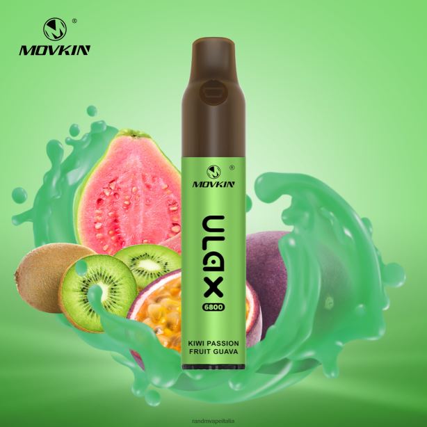 kiwi frutto della passione guava RandM Movkin Ulax Dispositivo Vape Pod monouso ricaricabile 6800 (bobina in ceramica). X0ZJZ71 - Fumot RandM vape