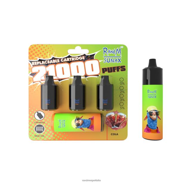 Coca Cola RandM Sunax Dispositivo di vaporizzazione sostituibile con pod di controllo del flusso d'aria 21000 1 pz X0ZJZ276 - RandM vape roma