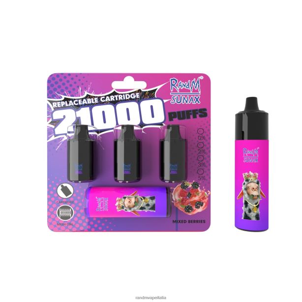 Frutti di bosco RandM Sunax Dispositivo di vaporizzazione sostituibile con pod di controllo del flusso d'aria 21000 1 pz X0ZJZ270 - RandM shop discount