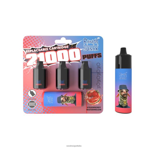 anguria alle fragole RandM Sunax Dispositivo di vaporizzazione sostituibile con pod di controllo del flusso d'aria 21000 1 pz X0ZJZ271 - Fumot RandM vape