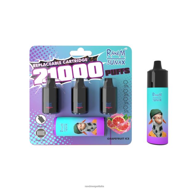 gelato al pompelmo RandM Sunax Dispositivo di vaporizzazione sostituibile con pod di controllo del flusso d'aria 21000 1 pz X0ZJZ275 - RandM tornado prezzo