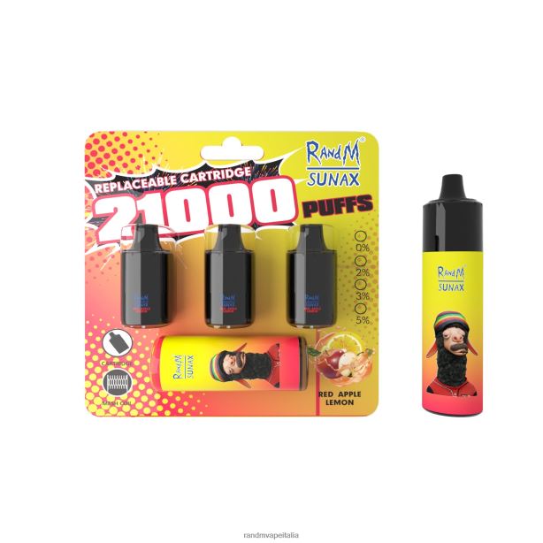 limone mela rossa RandM Sunax Dispositivo di vaporizzazione sostituibile con pod di controllo del flusso d'aria 21000 1 pz X0ZJZ272 - RandM shop vape