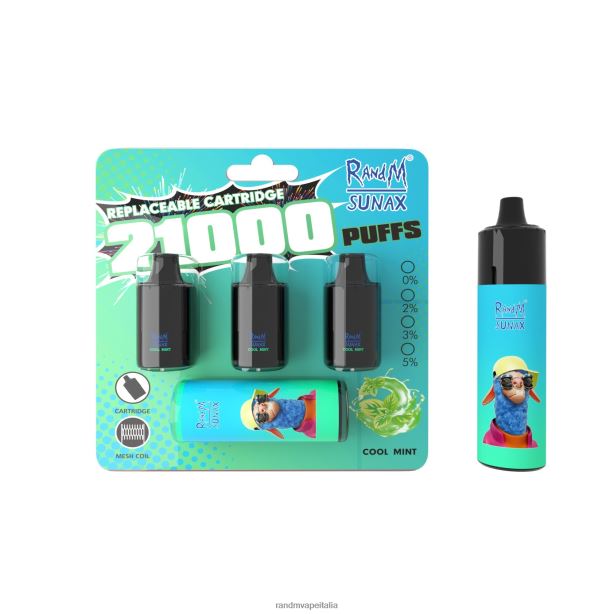 menta fresca RandM Sunax Dispositivo di vaporizzazione sostituibile con pod di controllo del flusso d'aria 21000 1 pz X0ZJZ265 - RandM tornado prezzo