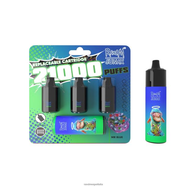 signor blu RandM Sunax Dispositivo di vaporizzazione sostituibile con pod di controllo del flusso d'aria 21000 1 pz X0ZJZ274 - RandM vape Italia