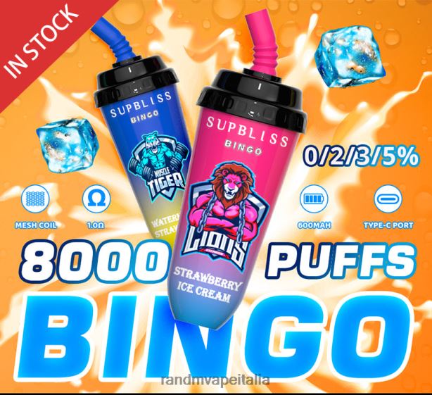 banane alla fragola RandM Supbliss Bingo Dispositivo pod Vape 8000 1pz X0ZJZ262 - RandM shop vape