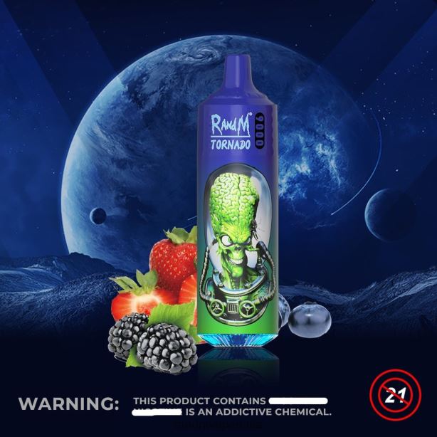 Frutti di bosco RandM Tornado Dispositivo pod vape 9000 1pz versione 2 X0ZJZ141 - Fumot RandM vape