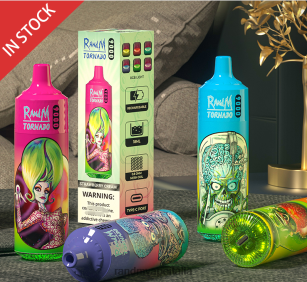 bacca di pesca RandM Tornado Dispositivo pod vape 9000 1pz versione 2 X0ZJZ149 - RandM tornado shop