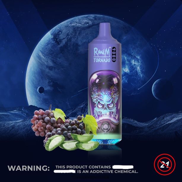uva d'aloe RandM Tornado Dispositivo pod vape 9000 1pz versione 1 X0ZJZ137 - RandM vape Milano