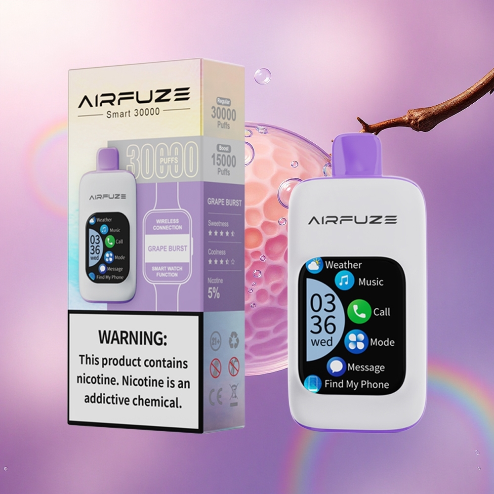 AirFuze Smart 30000 Puffs Esplosione d\'Uva con Schermo TFT 2.01 e Nicotina al 5%