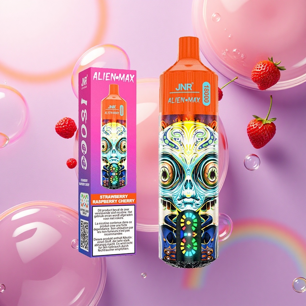 JNR Alien Max 18000 Fragola Lampone Ciliegia con Display LED e 850mAh