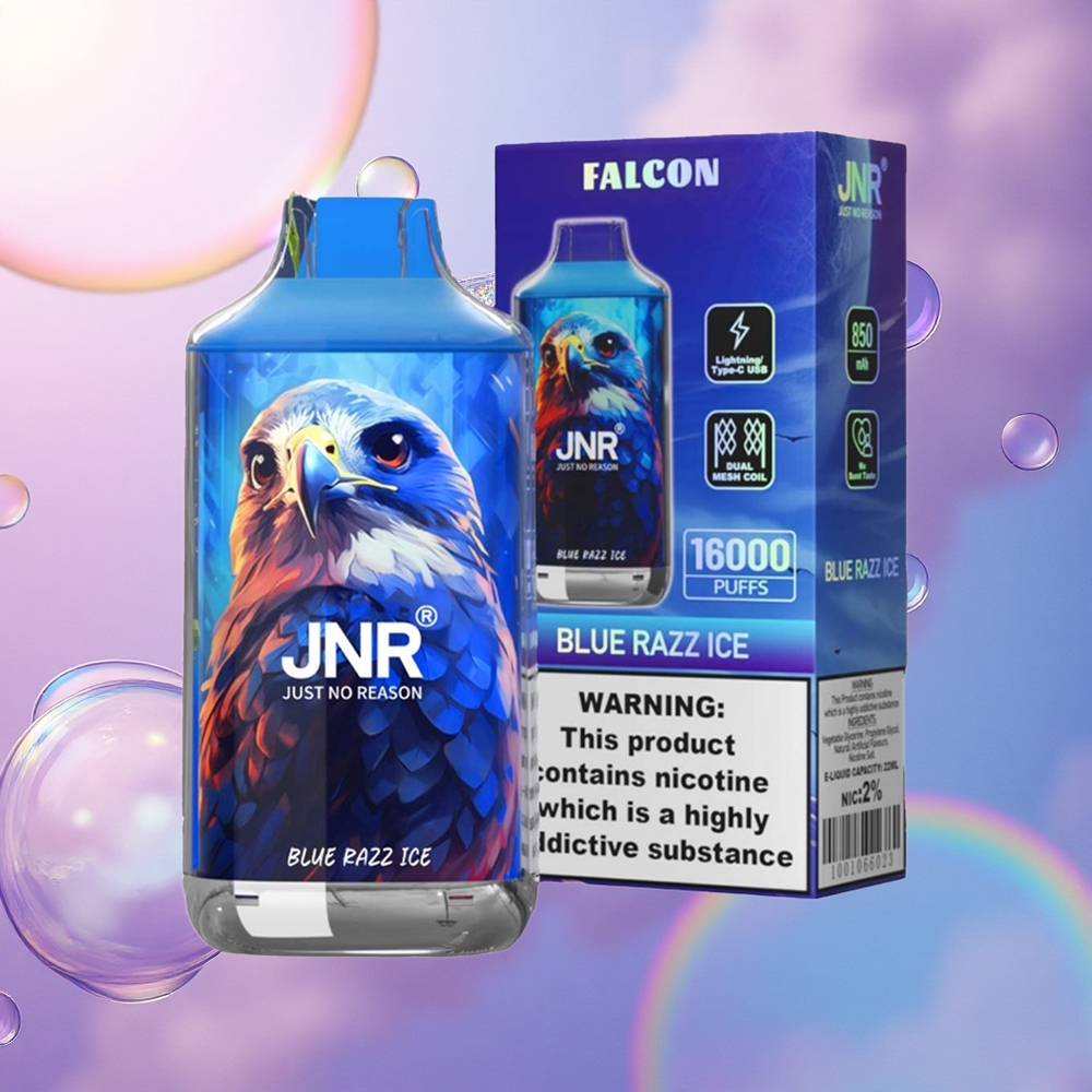JNR Falcon 16000 Ghiaccio Lampone Blu Dual Mesh 850mAh 2% Nicotina