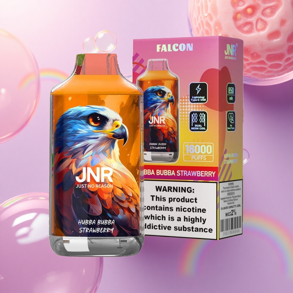 JNR Falcon 16000 Hubba Bubba Fragola con 22ml e 850 mAh