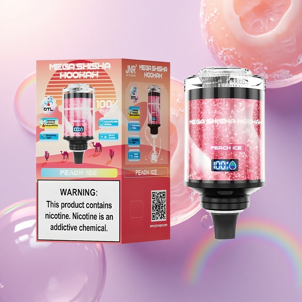JNR Mega Shisha Hookah 100K Ghiaccio di Pesca 2200mAh 2% Nicotina
