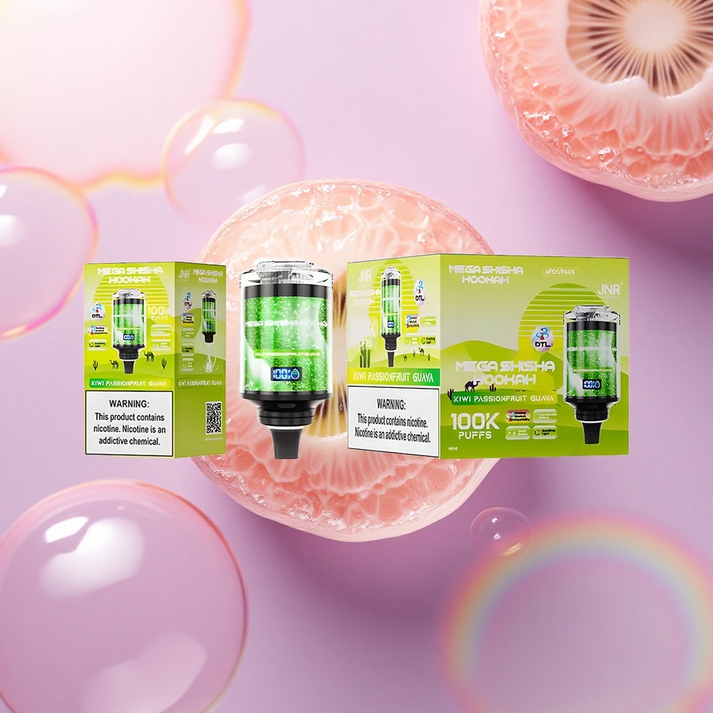 JNR Mega Shisha Hookah 100K Kiwi Maracuja Guava 2200mAh Tipo-C 2% nicotina