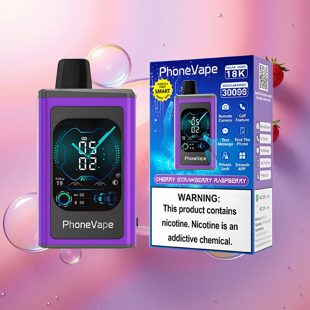 JNR PhoneVape 30000 Ciliegia Fragola Lampone 850mAh Tipo-C Controllo App