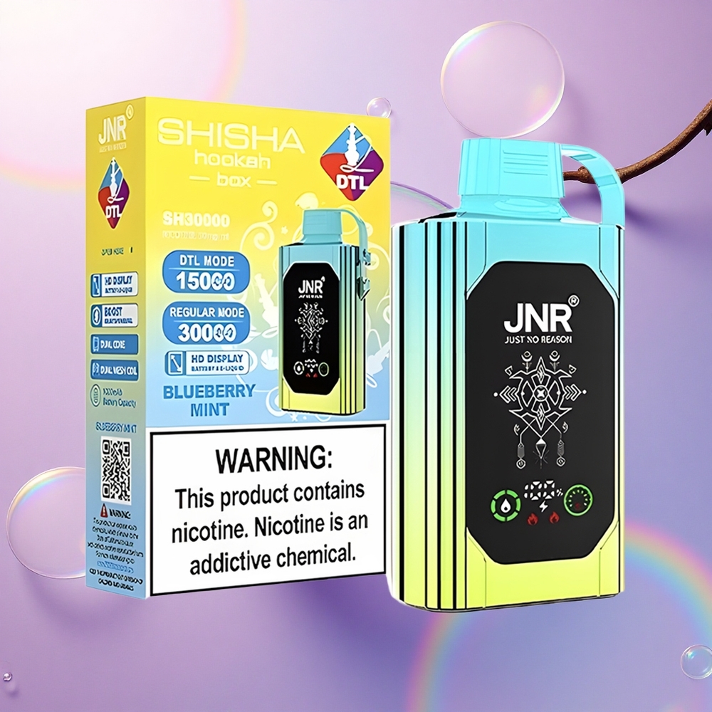JNR Shisha Hookah Box 20500 Menta Mirtillo HD Display 1000mAh Dual Mesh