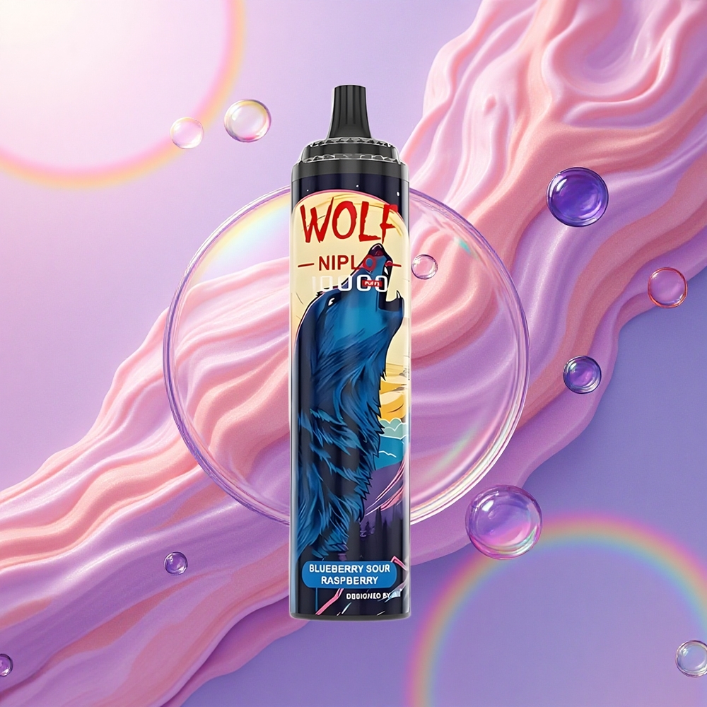 JNR Wolf Niplo 10000 Mirtillo Acido Lampone 20ml 650mAh Tipo-C