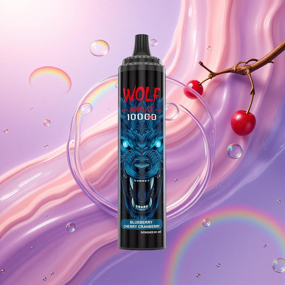 JNR Wolf Niplo 10000 Mirtillo Ciliegia Mirtillo Rosso 20ml 650mAh Tipo-C