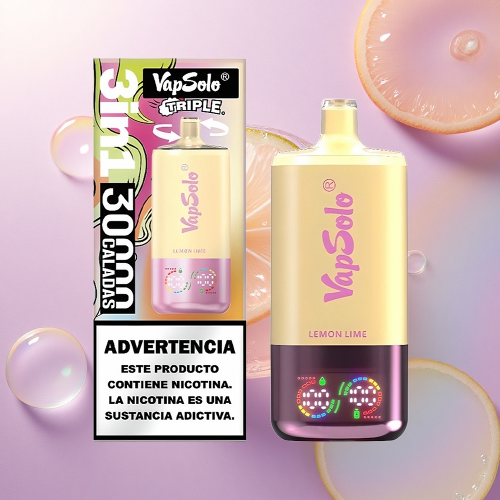Vapsolo Triple 30000 Puffs Limone Lime Triplo 40ml Nicotina 20mg/ml Tipo-C
