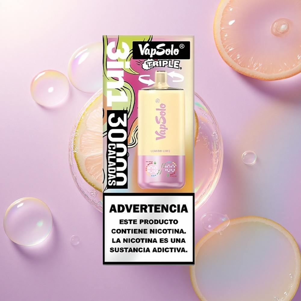 Vapsolo Triple 30000 Puffs Limone Lime Triplo 40ml Nicotina 20mg/ml Tipo-C