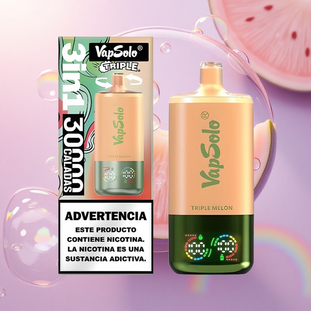 Vapsolo Triple 30000 Puffs Melone Triplo con 40ml e Nicotina 20mg/ml