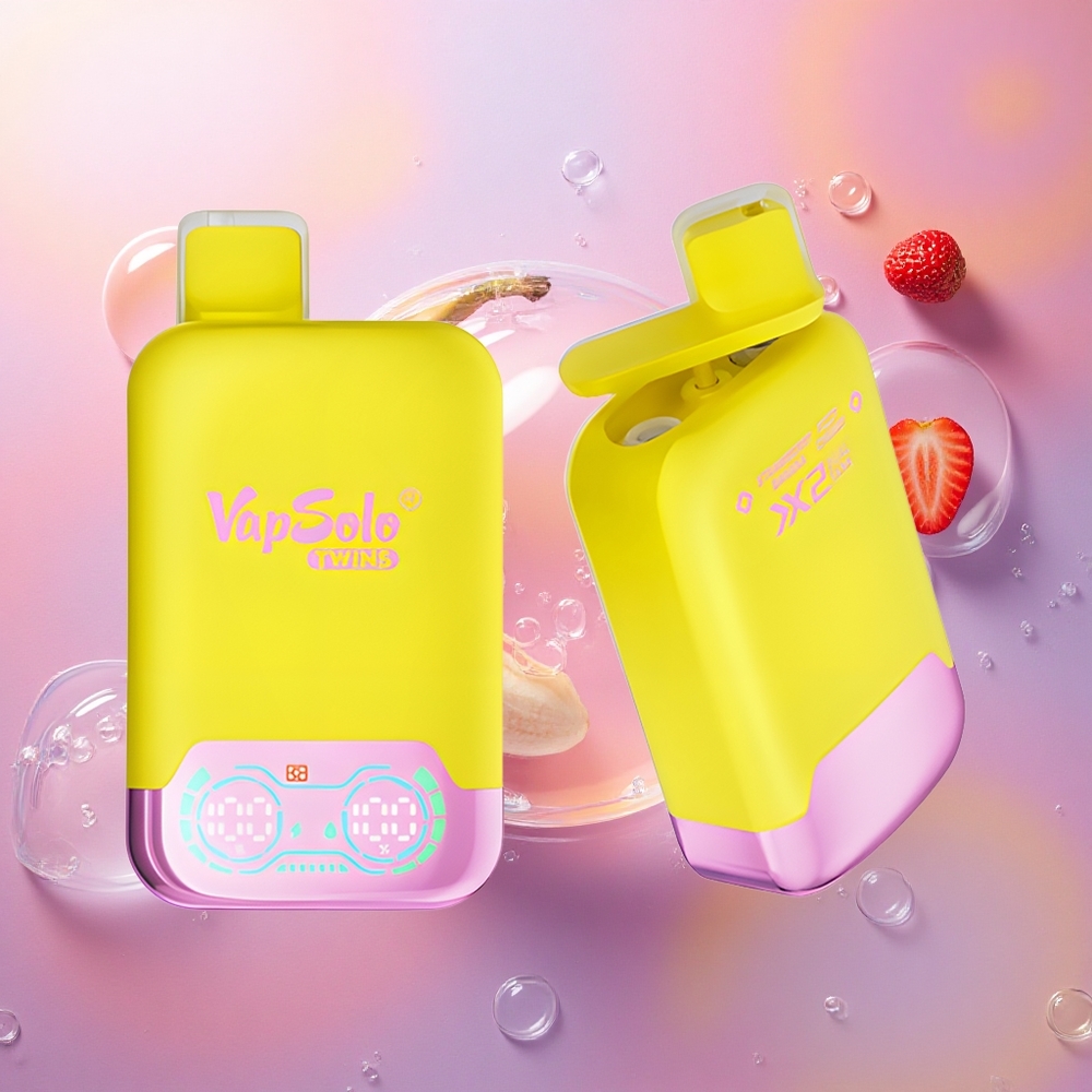 Vapsolo Twins 20000 Puffs Fragola Banana & Ciliegia Frizzante con 40ml E-Liquid e Nicotina 20mg/ml