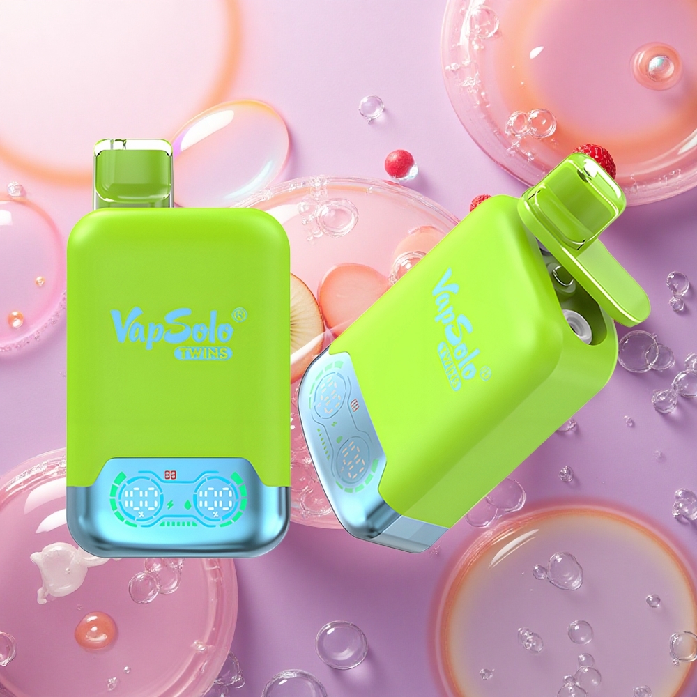 Vapsolo Twins 20000 Puffs Fragola Kiwi & Fragola Lampone Ciliegia Ghiaccio con 40ml e-liquid e 20mg/ml nicotina