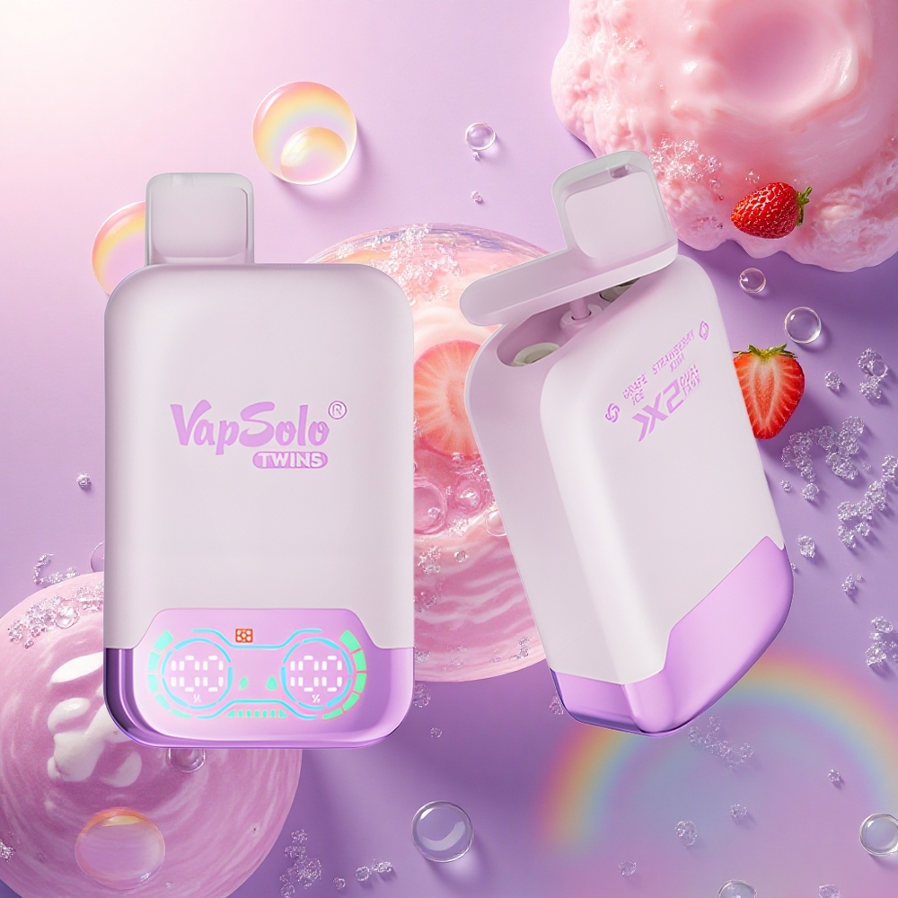 Vapsolo Twins 20000 Puffs Ghiaccio d'Uva & Fragola Kiwi con 40ml di E-Liquido e Nicotina 20mg/ml