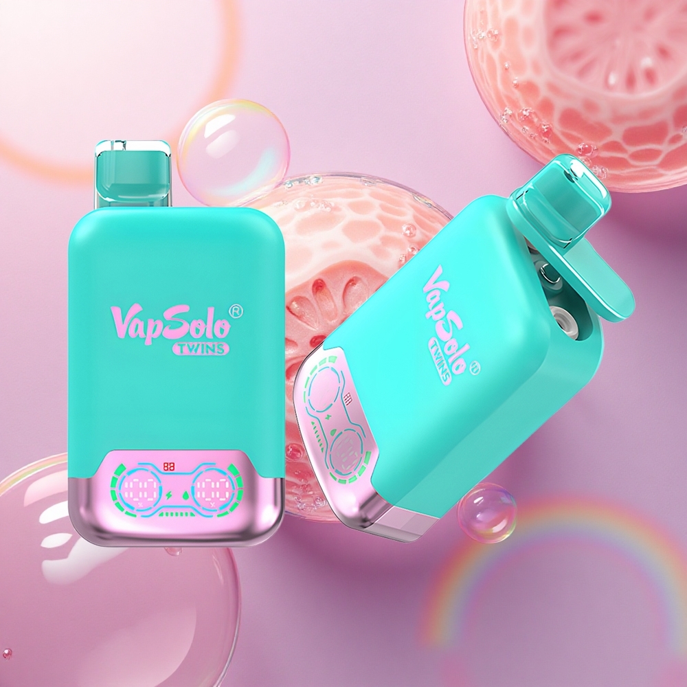Vapsolo Twins 20000 Puffs Triplo Melone & Lampone Anguria con 40 ml E-Liquido e Nicotina 20mg/ml