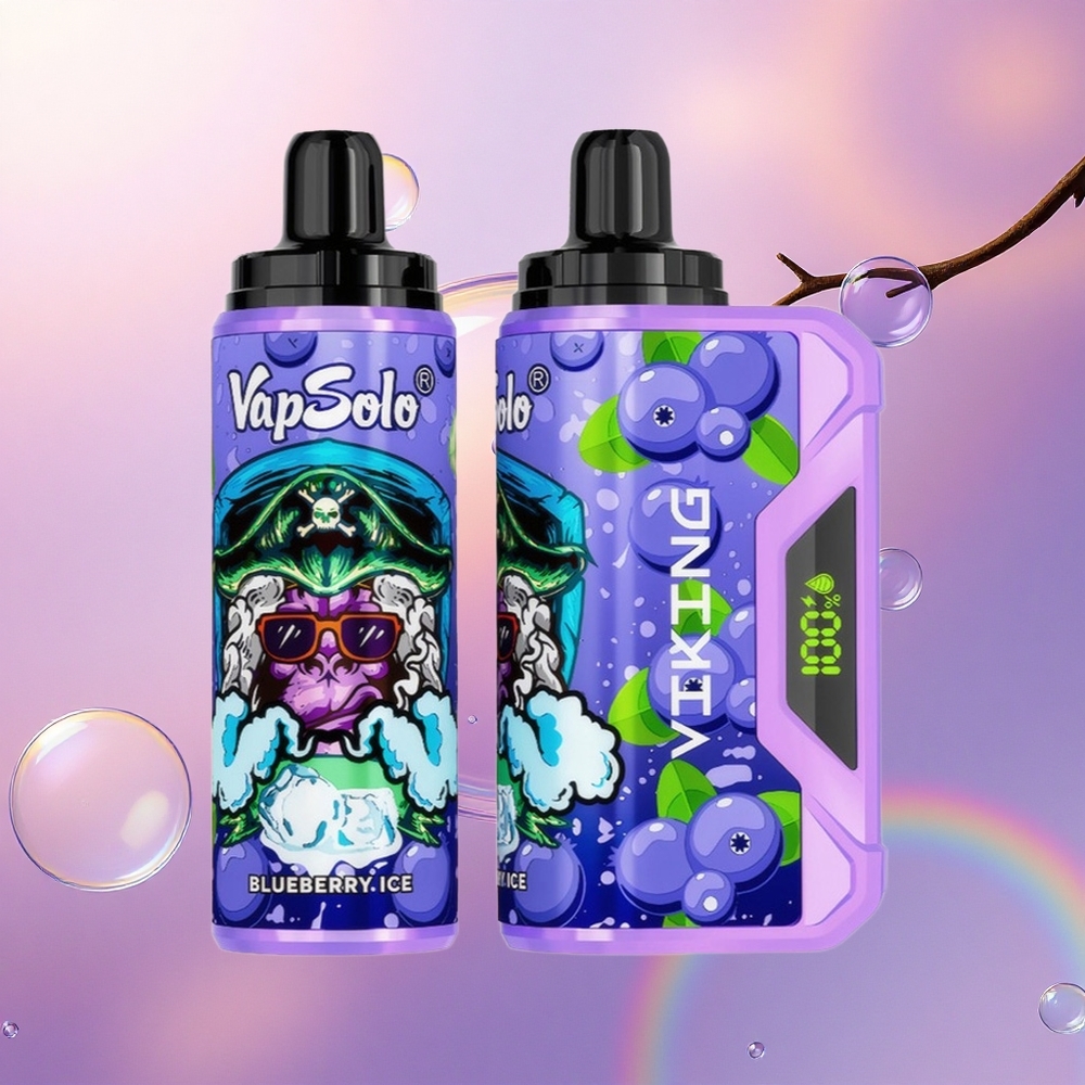 VapSolo VIKING 12000 Puffs Mirtillo Blu E-Liquido 22ml Nicotina 20mg/ml Tipo-C