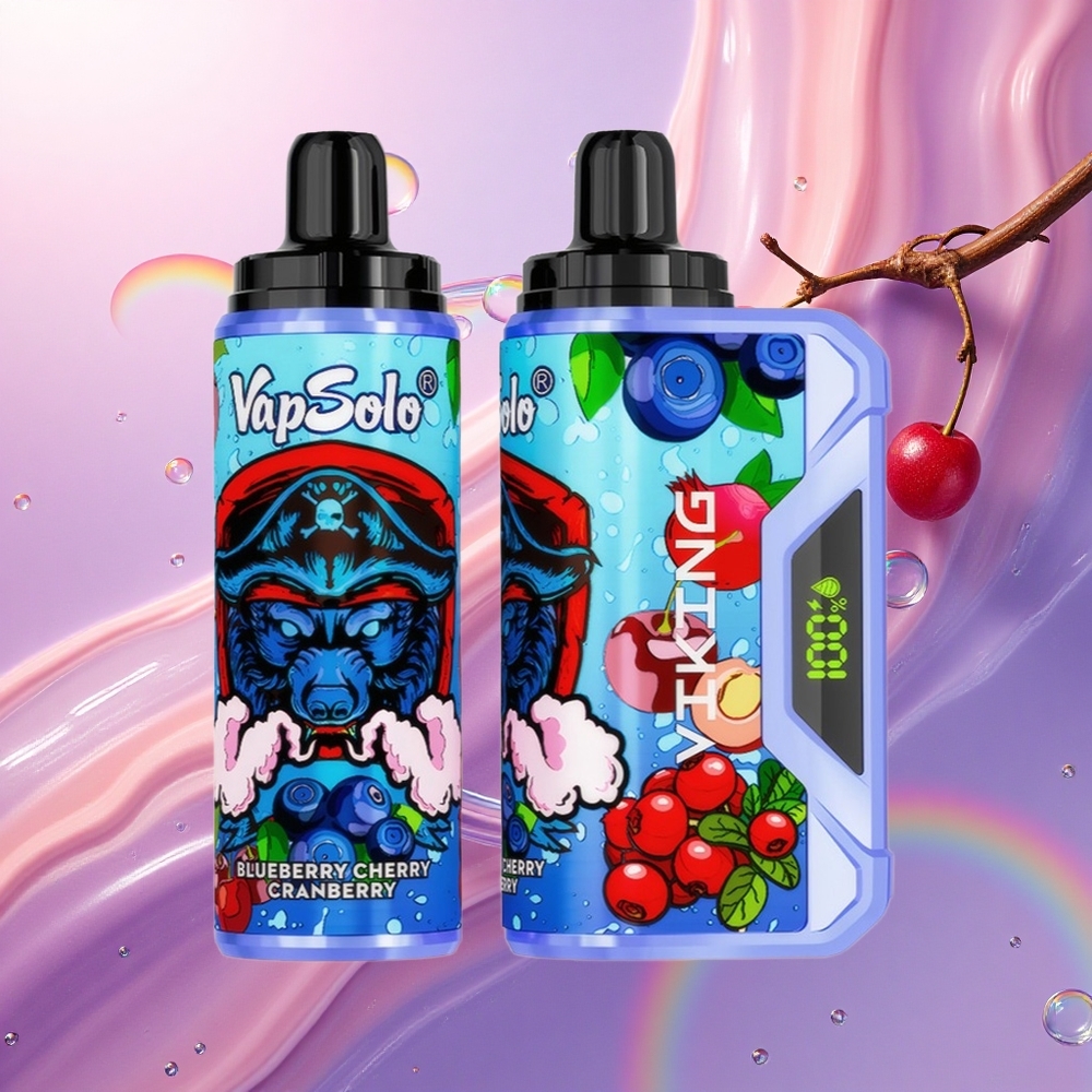 VapSolo VIKING 12000 Puffs Mirtillo Ciliegia Mirtillo Rosso Tipo-C 22ml Nicotina