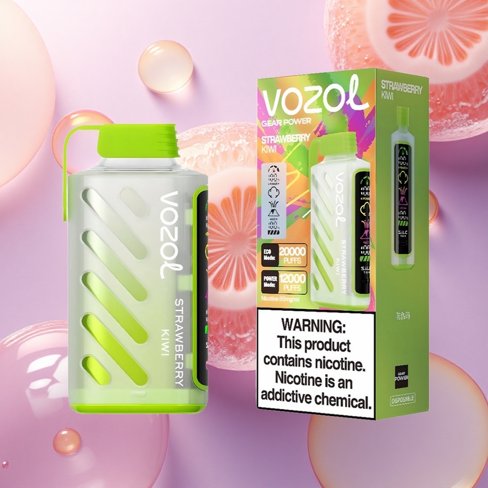 VOZOL Gear Power 20000 Puffs Fragola Kiwi Dual Mesh 20mL 5% Nicotina