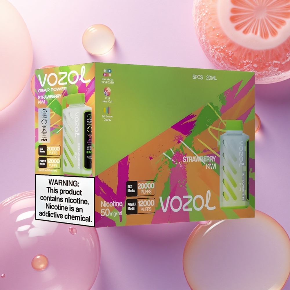 VOZOL Gear Power 20000 Puffs Fragola Kiwi Dual Mesh 20mL 5% Nicotina