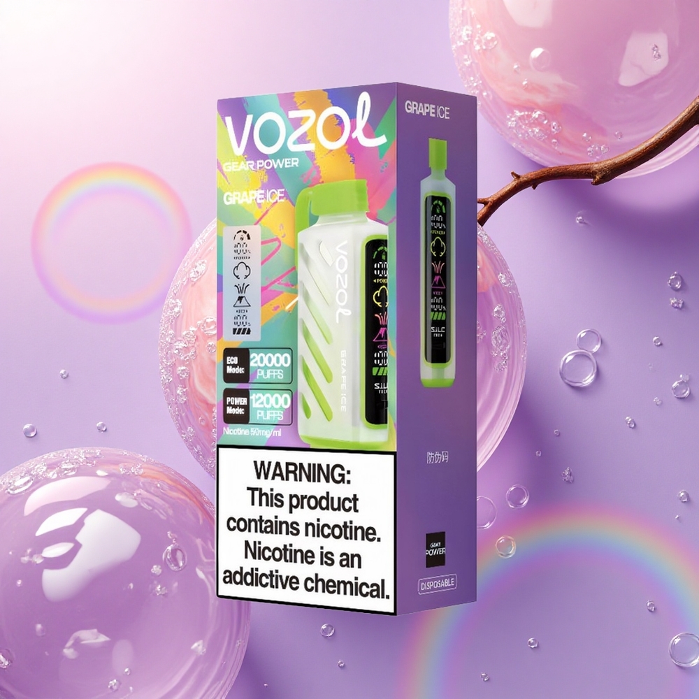 VOZOL Gear Power 20000 Puffs Ghiaccio d\'Uva con Dual Mesh Coil e Nicotina 5%