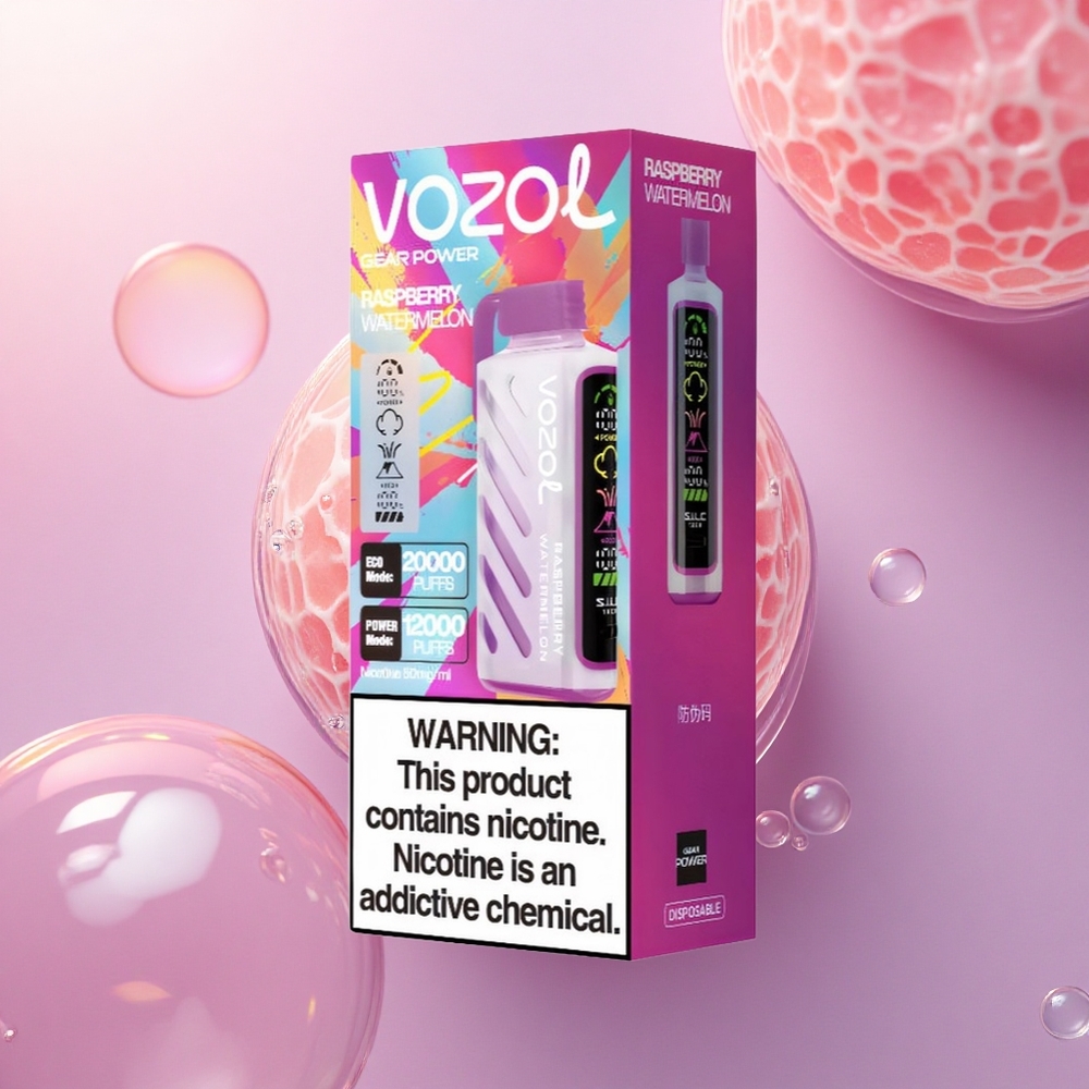 VOZOL Gear Power 20000 Puffs Lampone Anguria con Dual Mesh Coil e Nicotina al 5%