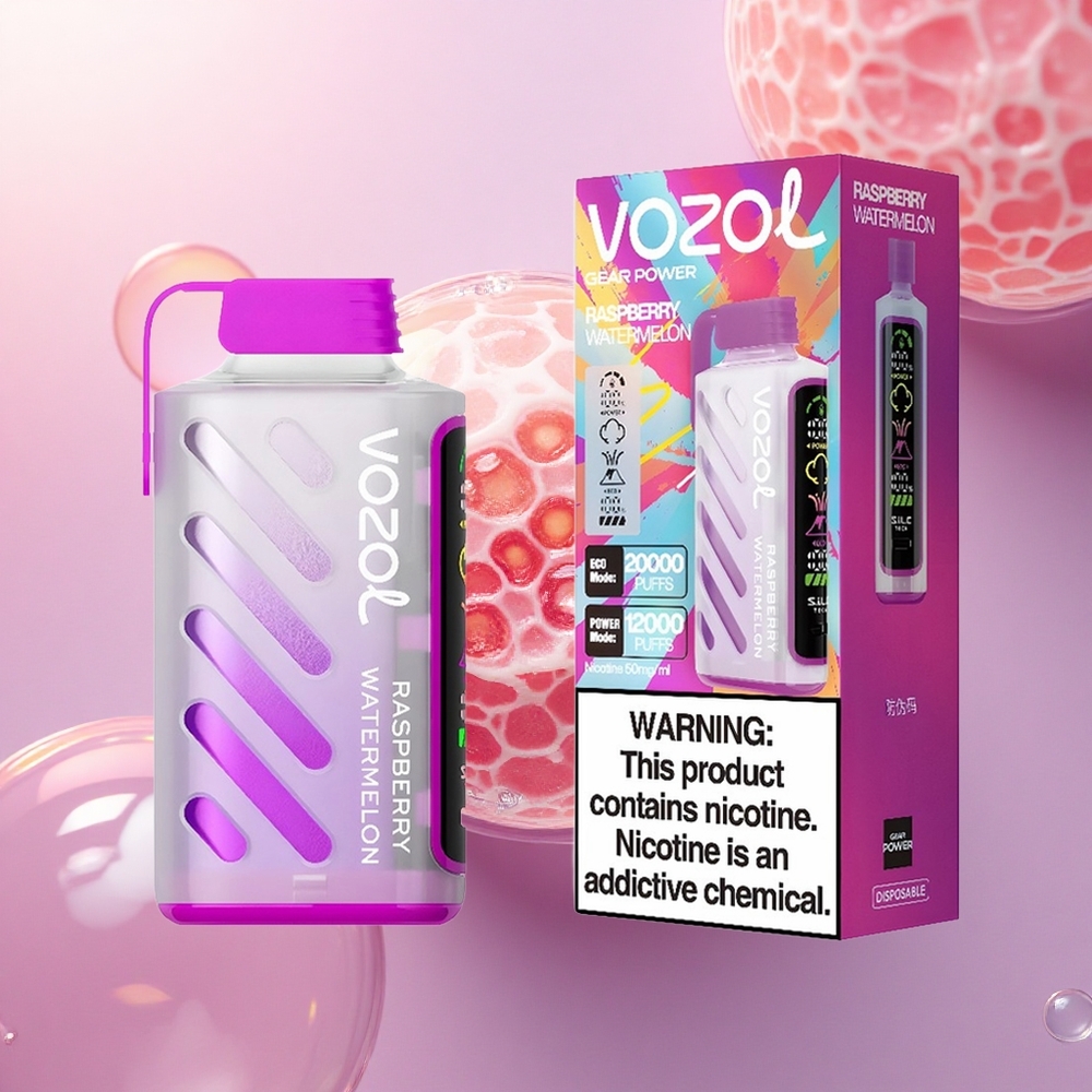 VOZOL Gear Power 20000 Puffs Lampone Anguria con Dual Mesh Coil e Nicotina al 5%