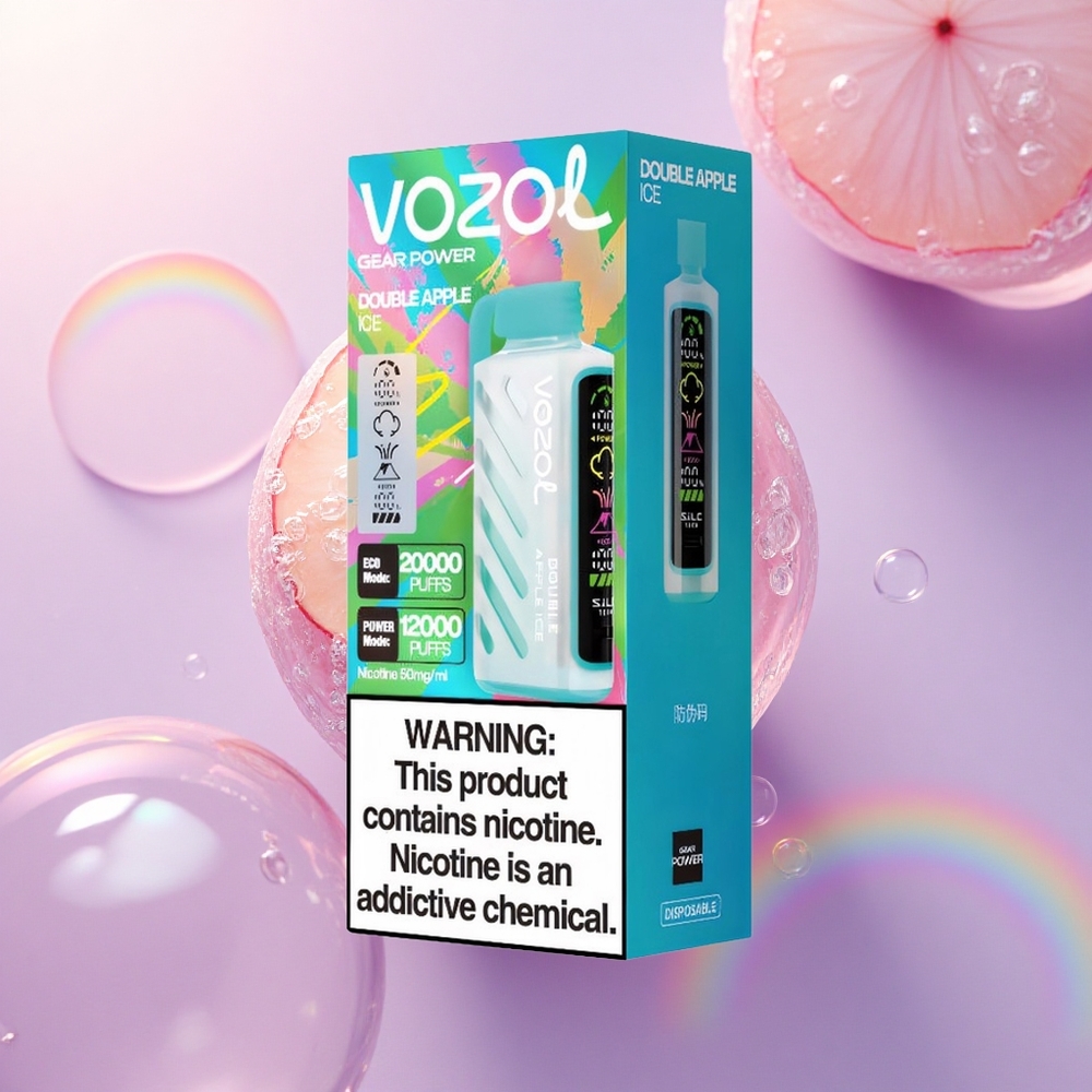 VOZOL Gear Power 20000 Puffs Mela Doppia Ghiaccio con Dual Mesh Coil e 20mL