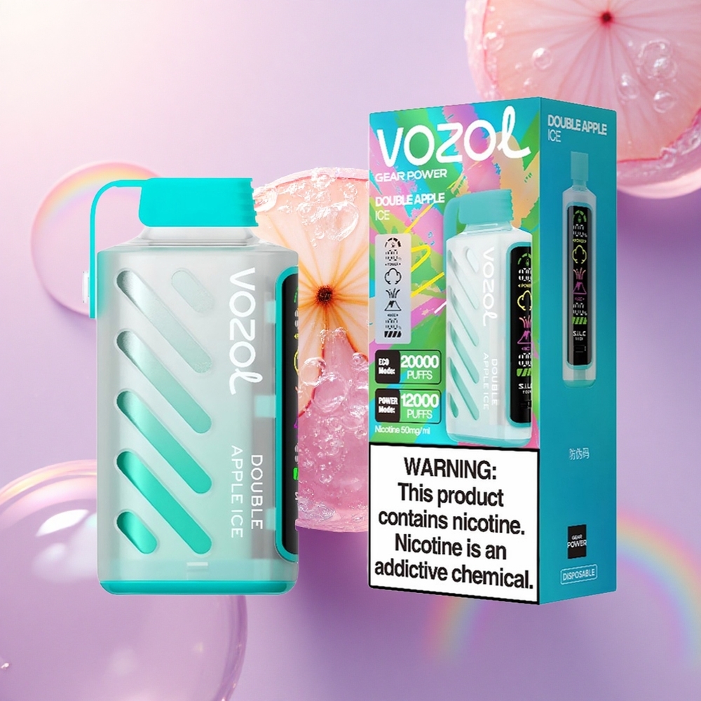 VOZOL Gear Power 20000 Puffs Mela Doppia Ghiaccio con Dual Mesh Coil e 20mL