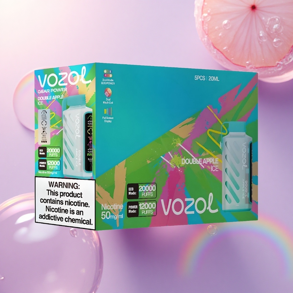 VOZOL Gear Power 20000 Puffs Mela Doppia Ghiaccio con Dual Mesh Coil e 20mL