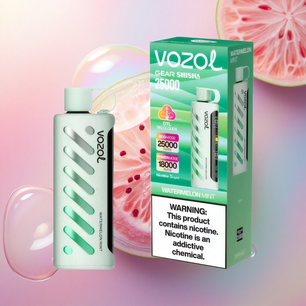 VOZOL Gear Shisha 25000 Puffs Anguria Menta con 5mg/ml di Nicotina e Dual Mesh