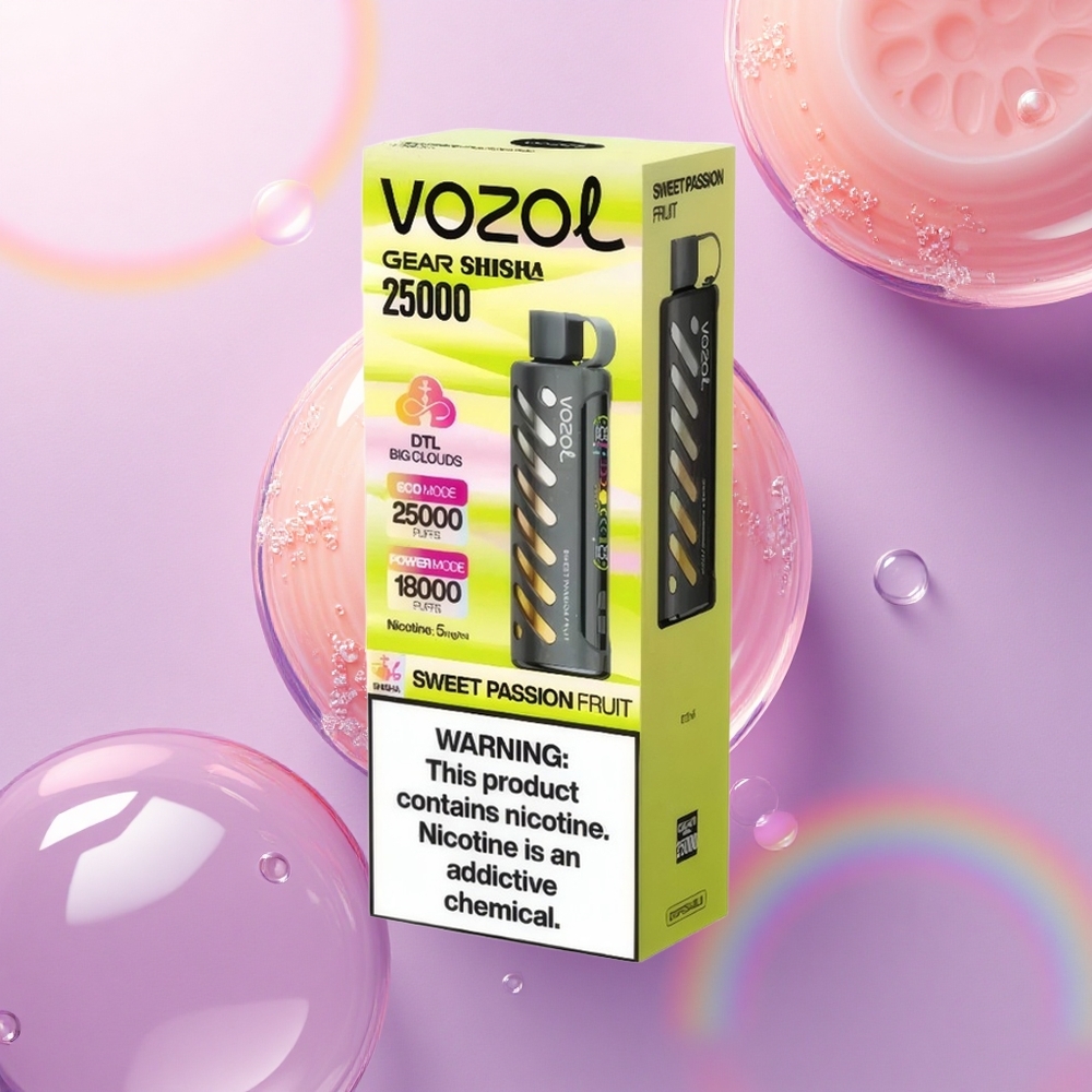 VOZOL Gear Shisha 25000 Puffs Frutto della Passione Dolce con Dual Mesh e 5mg/ml Nicotina