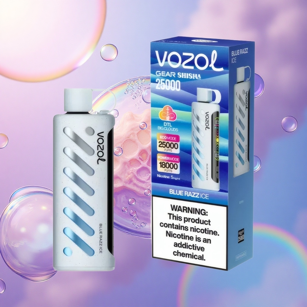 VOZOL Gear Shisha 25000 Puffs Ghiaccio Lampone Blu Dual Mesh 1000mAh