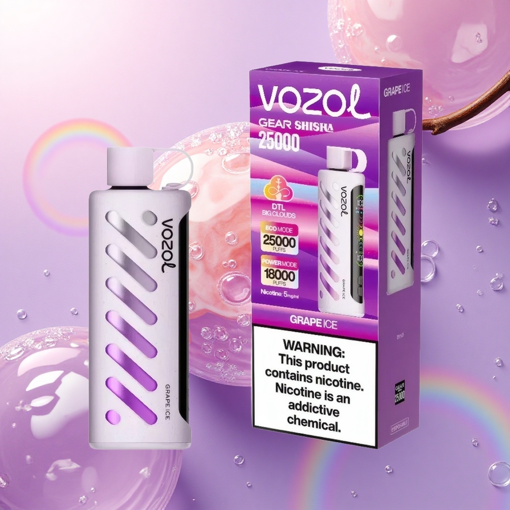 VOZOL Gear Shisha 25000 Puffs Ghiaccio d\'Uva con 5mg/ml di Nicotina e 1000mAh